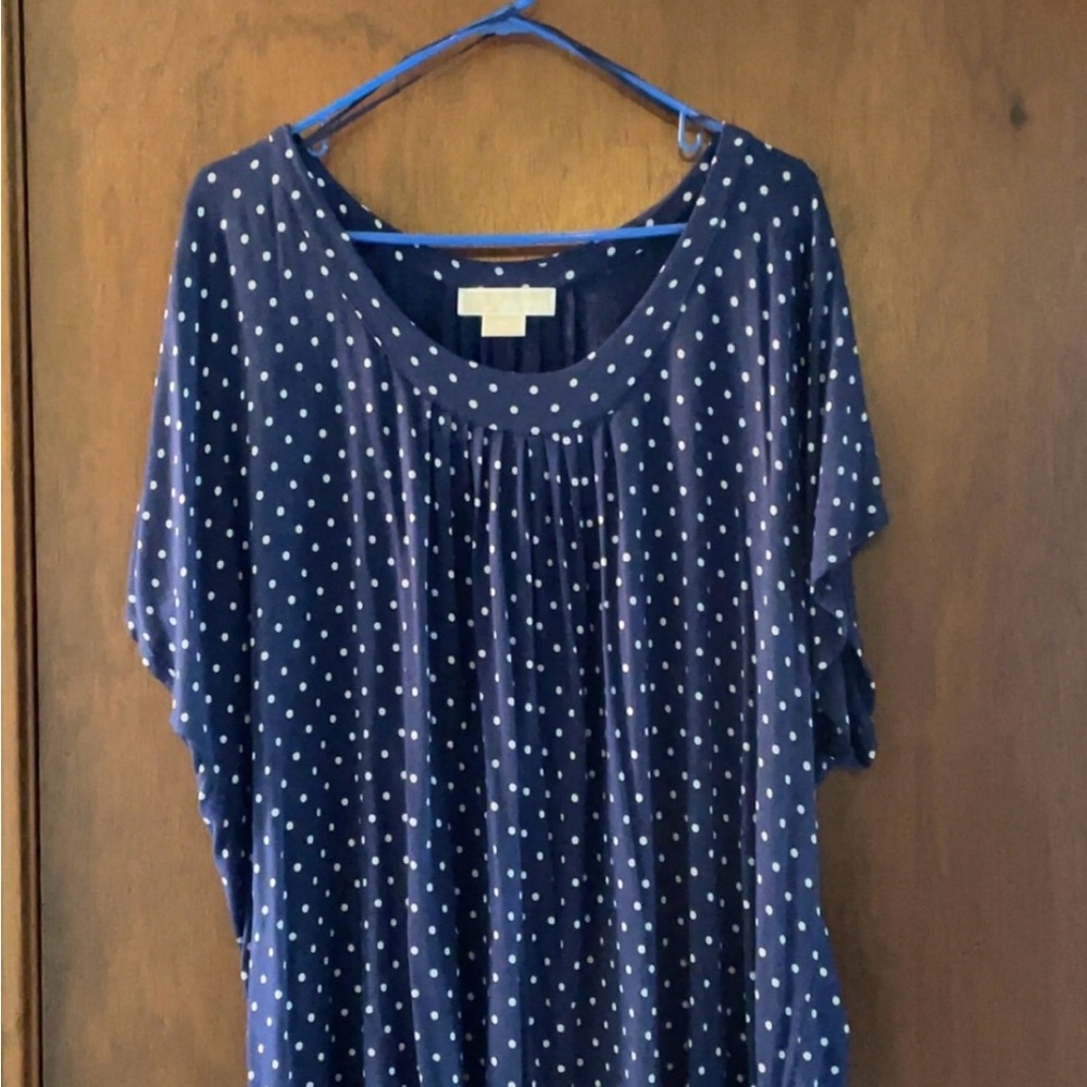 Michael Kors Navy Polka Dot Blouse